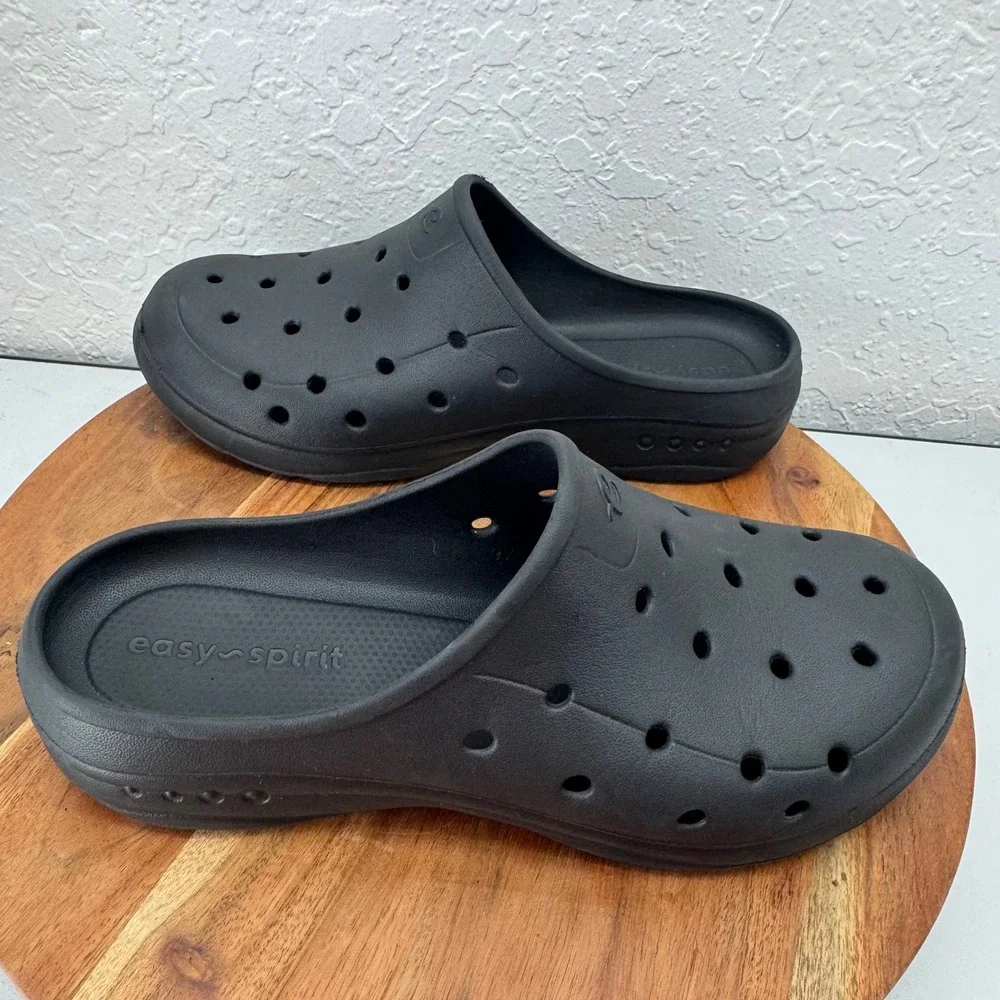 Easy Spirit Mens Black Slip On Clogs Mule Shoes Size‎ 9